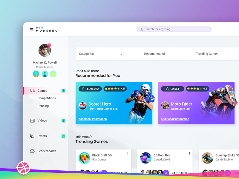 Sports dashboard preview
