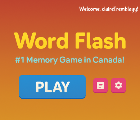 Word flash memory game preview